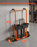 VEVOR hidrauliskais materiālu pacēlājs ar vinču un dakšu platformu, 205 kg celtspēja, pacelšanas augstums 900 mm, salokāms un pārvietojams, oranži melns