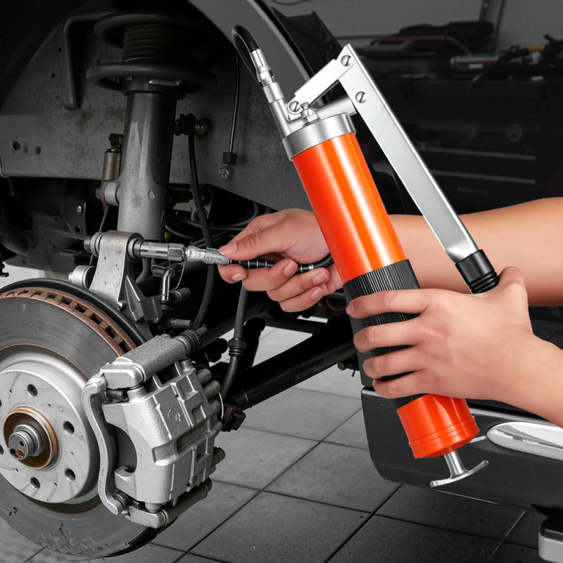 VEVOR smērviela pistole, 10 000 PSI augstspiediena, izturīgs smērvielas pistoles komplekts ar pistoles tipa rokturi, 0,4 l ietilpība, komplektā 46 cm elastīgā šļūtene, 1 stingra pagarinājuma caurule un 1 smailais uzgalis automobiļu un jūras tehnikai