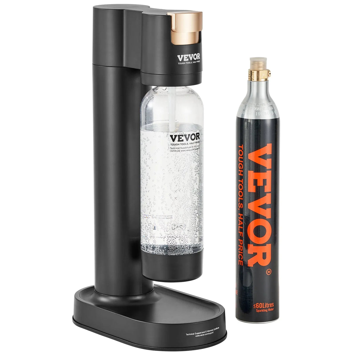 VEVOR Soda Maker with 1 L PET Bottle and CO₂ Cartridge, Compatible with 60 L Threaded Cylinders