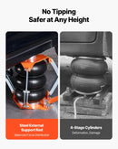 VEVOR pneimatiskais domkrats, 3 t trīskāršs gaisa spilvenu domkrats ar atbalsta stieni, pacelšanas augstums līdz 470 mm ar paaugstinātu kolonnu un regulējamu rokturi, 1–6 s ātra pneimatiskā pacelšana automobiļu, apvidus auto un pikapu remontam