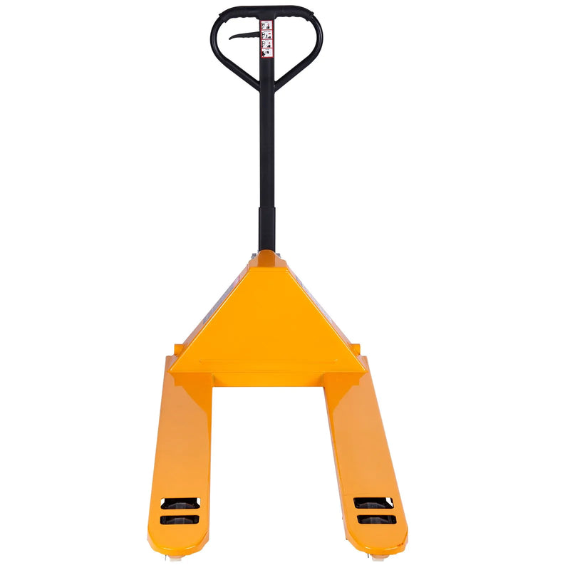 Rokas palešu rati, 2,5 t kravnesība, ar 122 × 68,6 cm dakšām materiālu pārvietošanai, dakšu pacelšanas augstuma diapazons 85–180 mm, piemēroti noliktavām, lielveikaliem un ražošanai