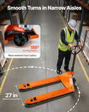 Rokas palešu rati, 3 t kravnesība, ar 122 × 68,6 cm dakšām materiālu pārvietošanai, dakšu pacelšanas augstuma diapazons 85-180 mm, piemēroti noliktavām, lielveikaliem un ražošanai