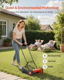 VEVOR Mehāniskais stumjamais zāles pļāvējs 40 cm ar 5 asmeņiem, bez motora, regulējams pļaušanas augstums 15–45 mm, ar zāles savācējgrozu, piemērots zālieniem, piebraucamajiem ceļiem un pagalmiem