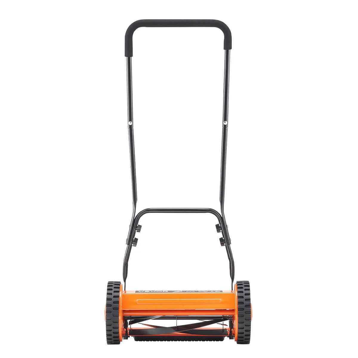 VEVOR Mehāniskais stumjamais zāles pļāvējs 40 cm ar 5 asmeņiem, bez motora, regulējams pļaušanas augstums 15–45 mm, ar zāles savācējgrozu, piemērots zālieniem, piebraucamajiem ceļiem un pagalmiem - ZEMLETES.LV