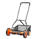 VEVOR manuālais stumjamais ruļļa zāles pļāvējs 45 cm, 5 asmeņi, bez motora, regulējams pļaušanas augstums 35–62 mm, zāles pļāvējs ar zāles savākšanas maisu zālieniem, piebraucamajiem ceļiem un pagalmiem - ZEMLETES.LV
