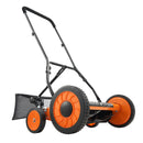 VEVOR manuālais stumjamais ruļļa zāles pļāvējs 45 cm, 5 asmeņi, bez motora, regulējams pļaušanas augstums 35–62 mm, zāles pļāvējs ar zāles savākšanas maisu zālieniem, piebraucamajiem ceļiem un pagalmiem - ZEMLETES.LV