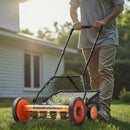 VEVOR manuālais stumjamais ruļļa zāles pļāvējs 45 cm, 5 asmeņi, bez motora, regulējams pļaušanas augstums 35–62 mm, zāles pļāvējs ar zāles savākšanas maisu zālieniem, piebraucamajiem ceļiem un pagalmiem - ZEMLETES.LV
