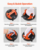 VEVOR vakuuma piesūcekņa pacēlājs, 203 mm, ar ABS rokturi, maksimālā pacelšanas kapacitāte 180 kg, piemērots flīzēm, granītam, ģipškartonam un logiem, komplektā pārvadāšanas soma (1 gab.)