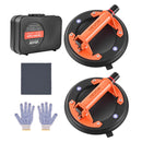 VEVOR vakuuma piesūcekņa pacēlājs, 203 mm, ar metāla rokturi, maksimālā pacelšanas kapacitāte 195 kg, piemērots flīzēm, granītam, ģipškartonam un logiem, komplektā pārvadāšanas soma (2 gab.)