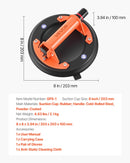VEVOR vakuuma piesūcekņa pacēlājs, 203 mm, ar metāla rokturi, maksimālā pacelšanas kapacitāte 195 kg, piemērots flīzēm, granītam, ģipškartonam un logiem, komplektā pārvadāšanas soma (2 gab.)