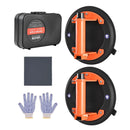 VEVOR vakuuma piesūcekņa pacēlājs, 203 mm, ar metāla rokturi, maksimālā pacelšanas kapacitāte 195 kg, piemērots flīzēm, granītam, ģipškartonam un logiem, komplektā pārvadāšanas soma (2 gab.)