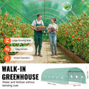 VEVOR pārnēsājama augu siltumnīca 8,90x2,95x1,98 m, galvanizēts rāmis, PE pārklājums, zaļa