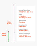 Manuālais teleskopiskais zaru zāģis ar šķērēm 118-809 cm, ar asmeni no 65Mn tērauda, vieglu stiklašķiedras kātu, paredzēts augstu zaru, palmu un krūmu apgriešanai