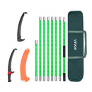 Manuālais teleskopiskais zaru zāģis 118-809 cm, ar asmeni no 65Mn tērauda, vieglu stiklašķiedras kātu un dubulto āķveida zāģa asmeni, paredzēts augstu zaru, palmu un krūmu apgriešanai