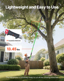 Manuālais teleskopiskais zaru zāģis 118-809 cm, ar asmeni no 65Mn tērauda, vieglu stiklašķiedras kātu un dubulto āķveida zāģa asmeni, paredzēts augstu zaru, palmu un krūmu apgriešanai