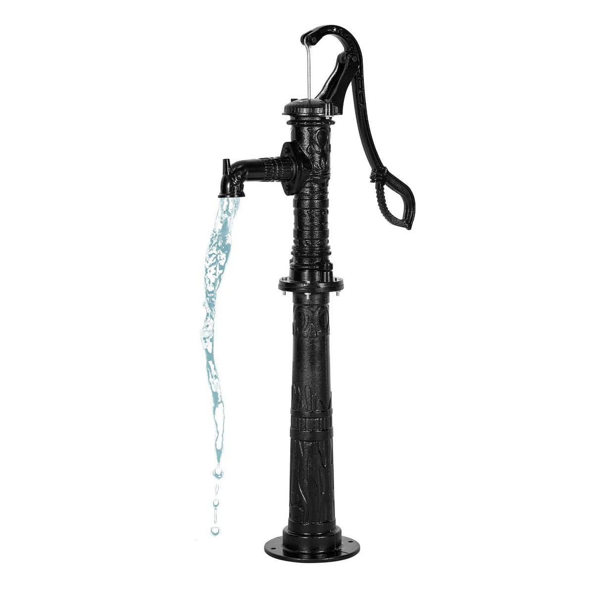 VEVOR Antique Cast Iron Hand Well Water Pump with Elevated Base, Maximum Pumping Height 6 m, 32 mm NPT Connection, Easy Installation, Suitable for Garden, Pond, Yard and Farm, Black