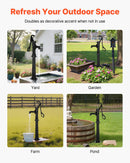 VEVOR antīks rokas akas ūdens sūknis no čuguna ar paaugstinošu pamatni, maksimālais sūknēšanas augstums 6 m, NPT 32 mm pieslēgums, vienkārša uzstādīšana, piemērots dārzam, dīķim, pagalmam un saimniecībai, melns