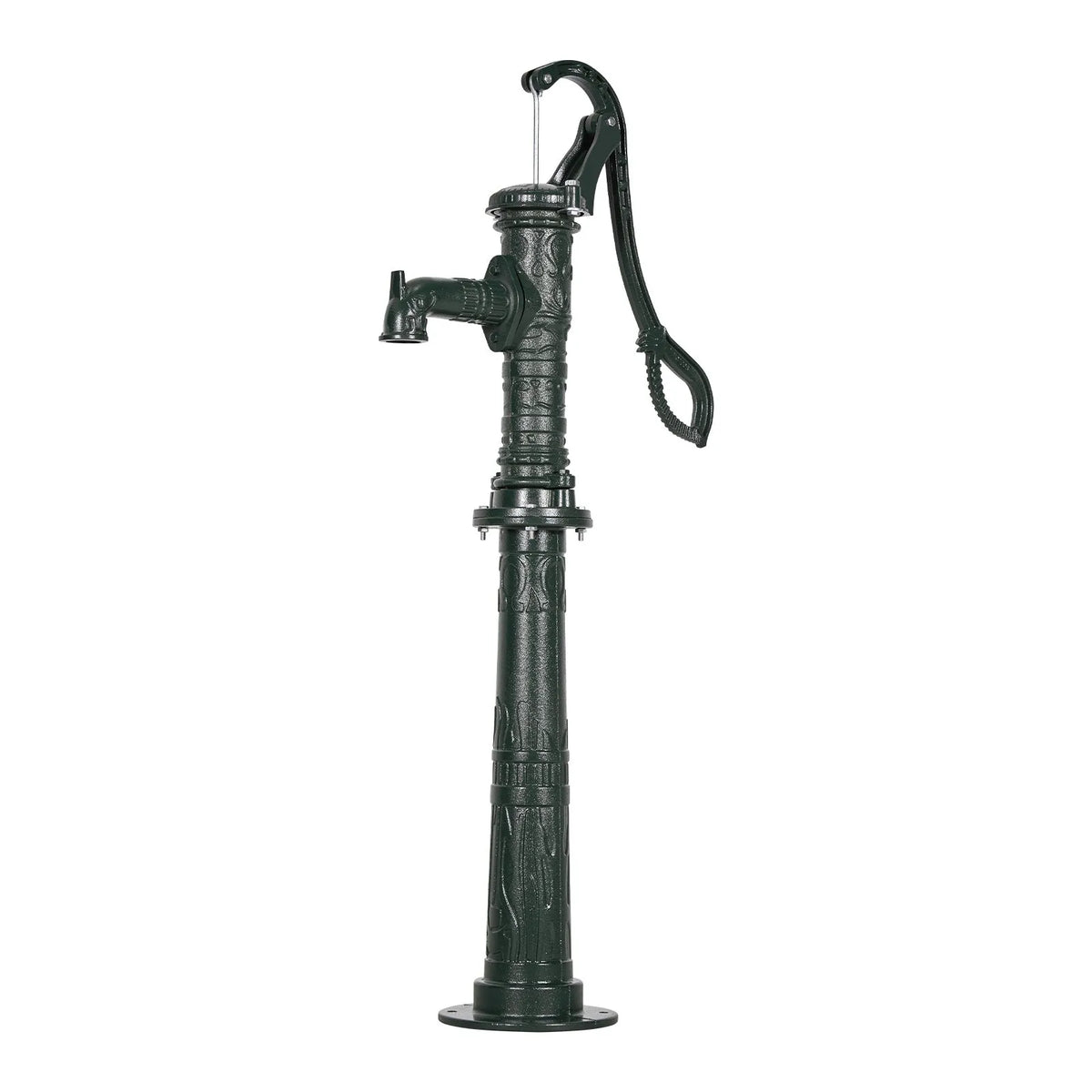 VEVOR Antique Cast Iron Hand Well Water Pump with Elevated Base, Maximum Pumping Height 6 m, 32 mm NPT Connection, Easy Installation, Suitable for Garden, Pond, Yard and Farm, Green