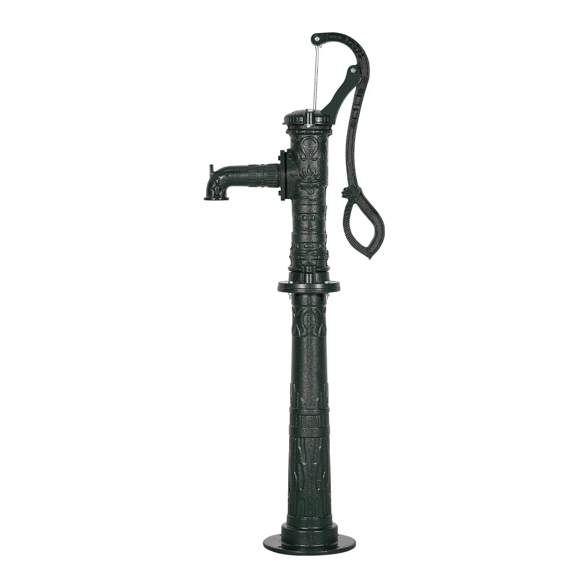 VEVOR Antique Cast Iron Hand Well Water Pump with Elevated Base, Maximum Pumping Height 6 m, 32 mm NPT Connection, Easy Installation, Suitable for Garden, Pond, Yard and Farm, Green