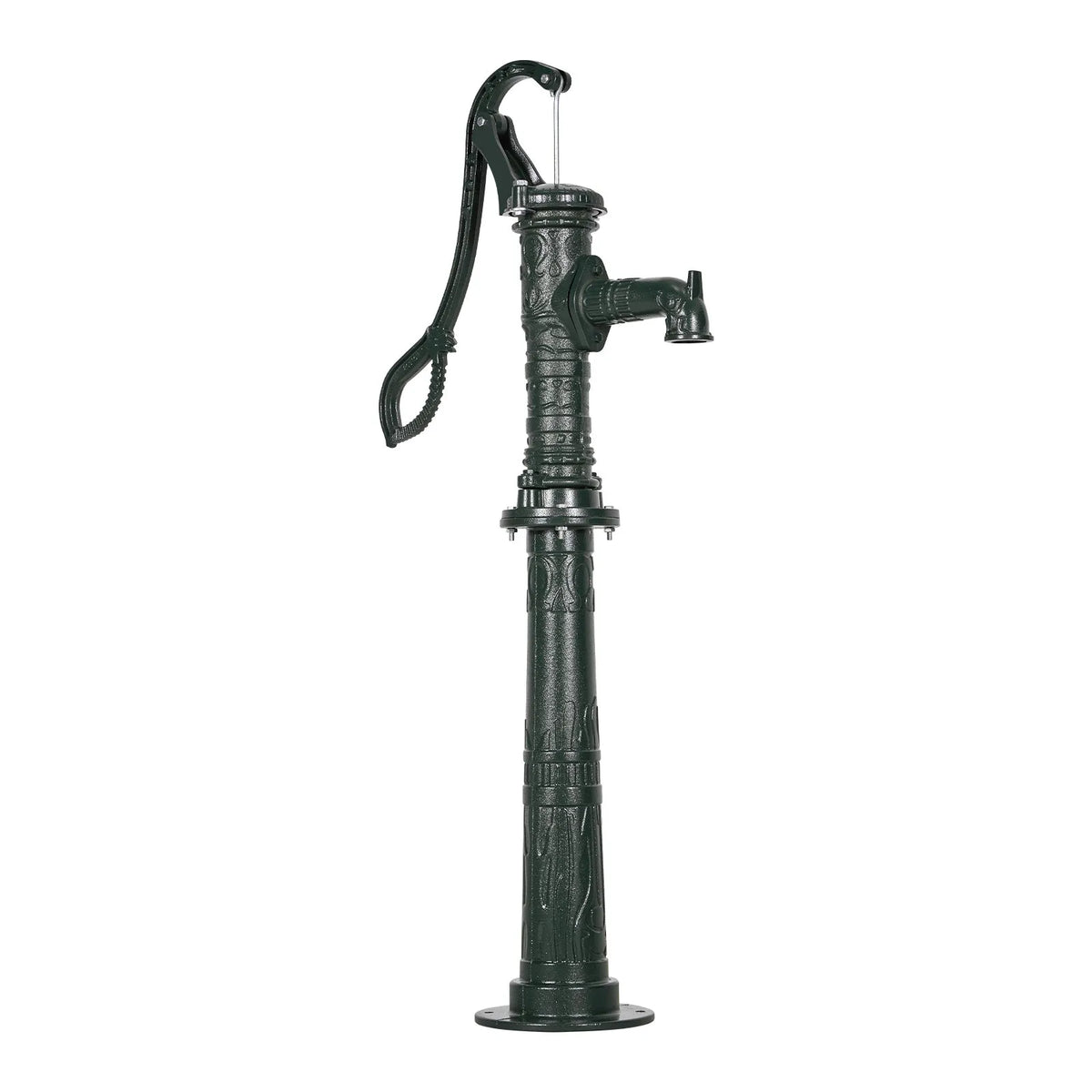 VEVOR Antique Cast Iron Hand Well Water Pump with Elevated Base, Maximum Pumping Height 6 m, 32 mm NPT Connection, Easy Installation, Suitable for Garden, Pond, Yard and Farm, Green