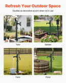 VEVOR antīks rokas akas ūdens sūknis no čuguna ar paaugstinošu pamatni, maksimālais sūknēšanas augstums 6 m, NPT 32 mm pieslēgums, vienkārša uzstādīšana, piemērots dārzam, dīķim, pagalmam un saimniecībai, zaļš