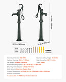 VEVOR antīks rokas akas ūdens sūknis no čuguna ar paaugstinošu pamatni, maksimālais sūknēšanas augstums 6 m, NPT 32 mm pieslēgums, vienkārša uzstādīšana, piemērots dārzam, dīķim, pagalmam un saimniecībai, zaļš