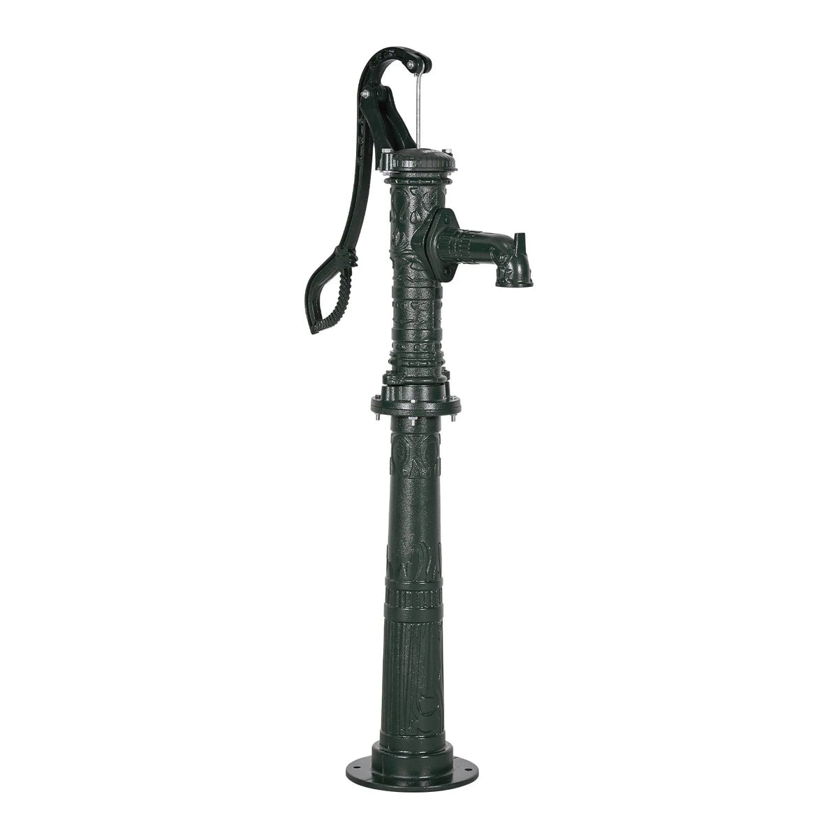 VEVOR Antique Cast Iron Hand Well Water Pump with Elevated Base, Maximum Pumping Height 6 m, 32 mm NPT Connection, Easy Installation, Suitable for Garden, Pond, Yard and Farm, Green