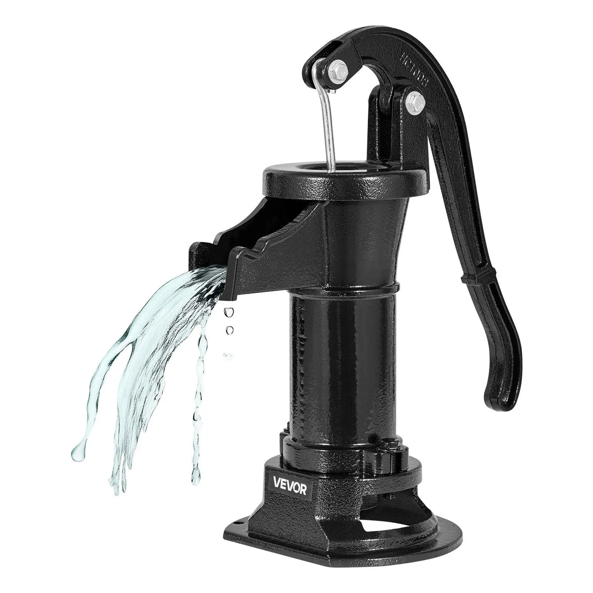 VEVOR Manual Cast Iron Well Hand Pump, Lifting Height up to 7.6 m, NPT 1¼″ Connection, Antique Design Water Pump for Outdoor Use in Garden, Pond, Yard and Farm, Black