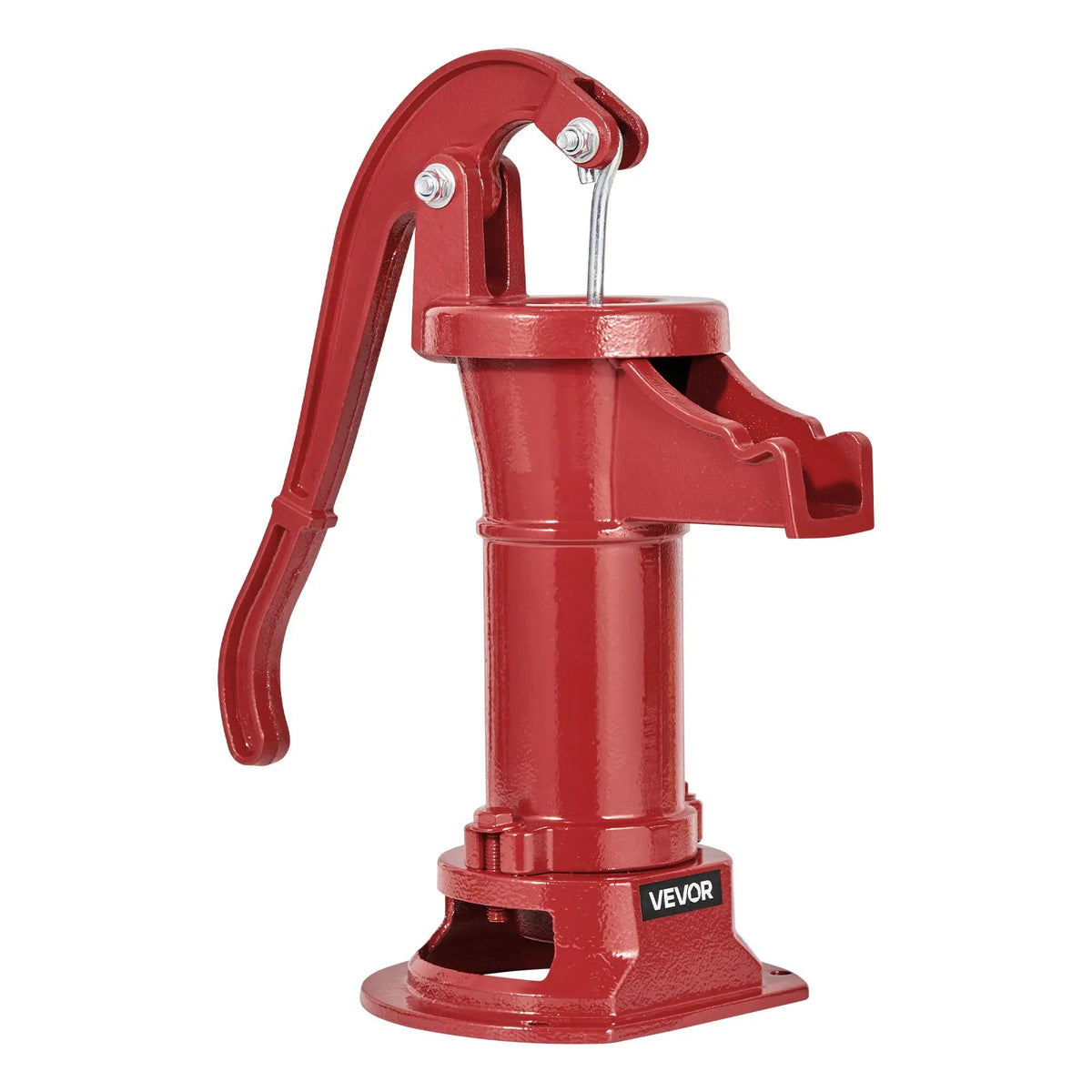 VEVOR Manual Cast Iron Well Hand Pump, Lifting Height up to 7.6 m, NPT 1¼″ Connection, Antique Design Water Pump for Outdoor Use in Garden, Pond, Yard and Farm, Red