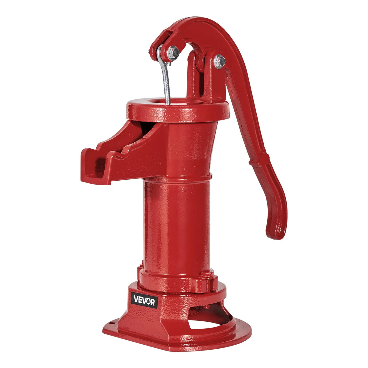 VEVOR Manual Cast Iron Well Hand Pump, Lifting Height up to 7.6 m, NPT 1¼″ Connection, Antique Design Water Pump for Outdoor Use in Garden, Pond, Yard and Farm, Red