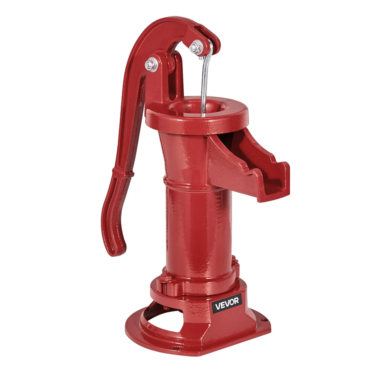 VEVOR Manual Cast Iron Well Hand Pump, Lifting Height up to 7.6 m, NPT 1¼″ Connection, Antique Design Water Pump for Outdoor Use in Garden, Pond, Yard and Farm, Red