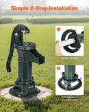 VEVOR manuālais akas rokas sūknis no čuguna, pacelšanas augstums līdz 7,6 m, NPT 1¼″ pieslēgums, antīka dizaina ūdens sūknis dārzam, dīķim, pagalmam un saimniecībai