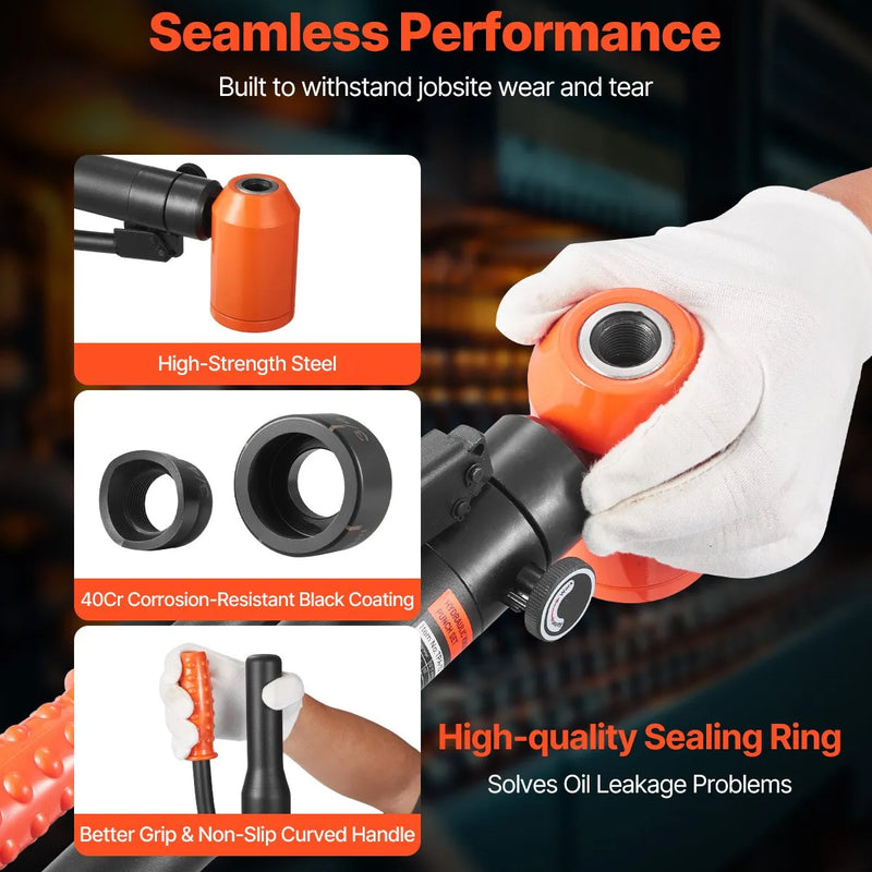 VEVOR hidrauliskais caurumu izsišanas instrumentu komplekts, 98,07 kN, caurumu diametrs 12,7–50,8 mm, ar 6 matricām, metāla elektroinstalācijas un vadības skapjiem