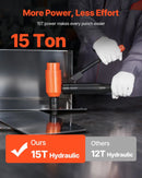 VEVOR hidrauliskais caurumu izsišanas komplekts 147,1 kN, caurumu izveides instrumentu komplekts 12,7–101,6 mm ar 10 matricām metāla elektroinstalācijas, vadības un sadales skapjiem