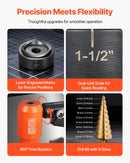 VEVOR hidrauliskais caurumu izsišanas komplekts 147,1 kN, caurumu izveides instrumentu komplekts 12,7–101,6 mm ar 10 matricām metāla elektroinstalācijas, vadības un sadales skapjiem