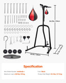 2 vienā izturīgs boksa maisa statīvs - tērauda fitnesa stends