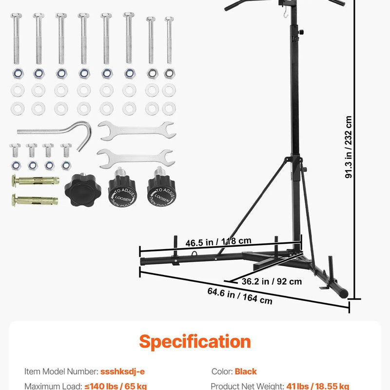 2 vienā izturīgs boksa maisa statīvs - tērauda fitnesa stends
