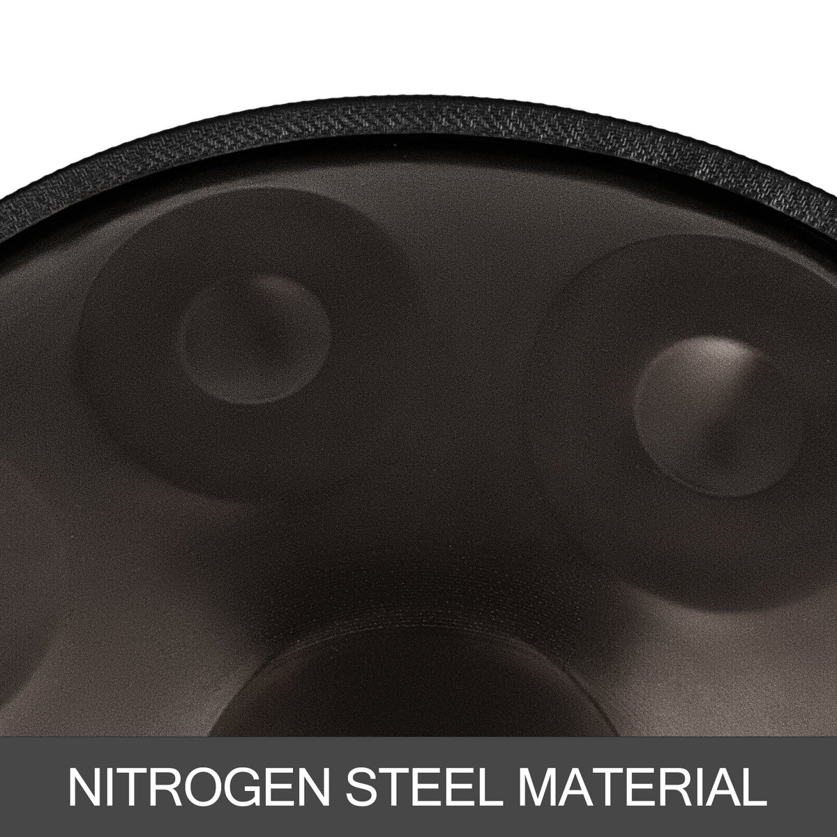 Handpan 56 cm, 9 nooti D-mollis, pruun, pehme kotiga