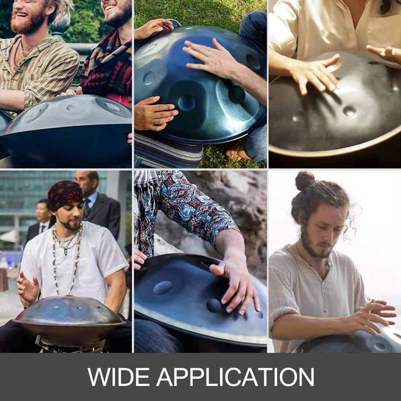 Roku spēlējamais tērauda mūzikas instruments D minorā, 9 notis (D3 A Bb C D E F G A), 56 cm, brūns + mīksts pārnēsājamais somas futrālis