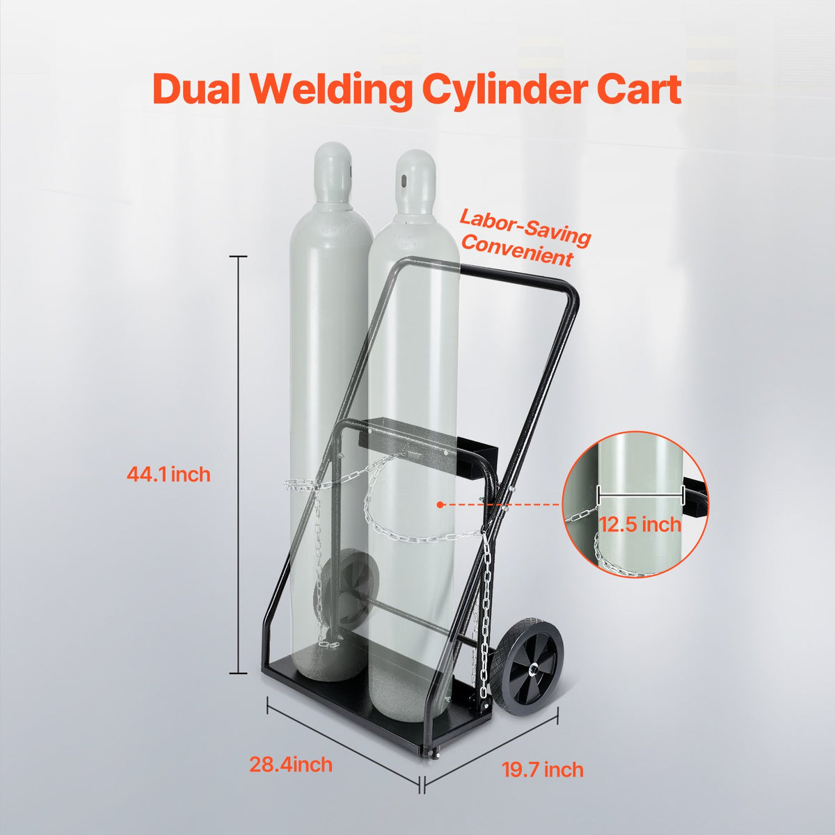 VEVOR Two Cylinder Welding Cart for Oxygen and Acetylene Cylinders, 254 mm Wheels