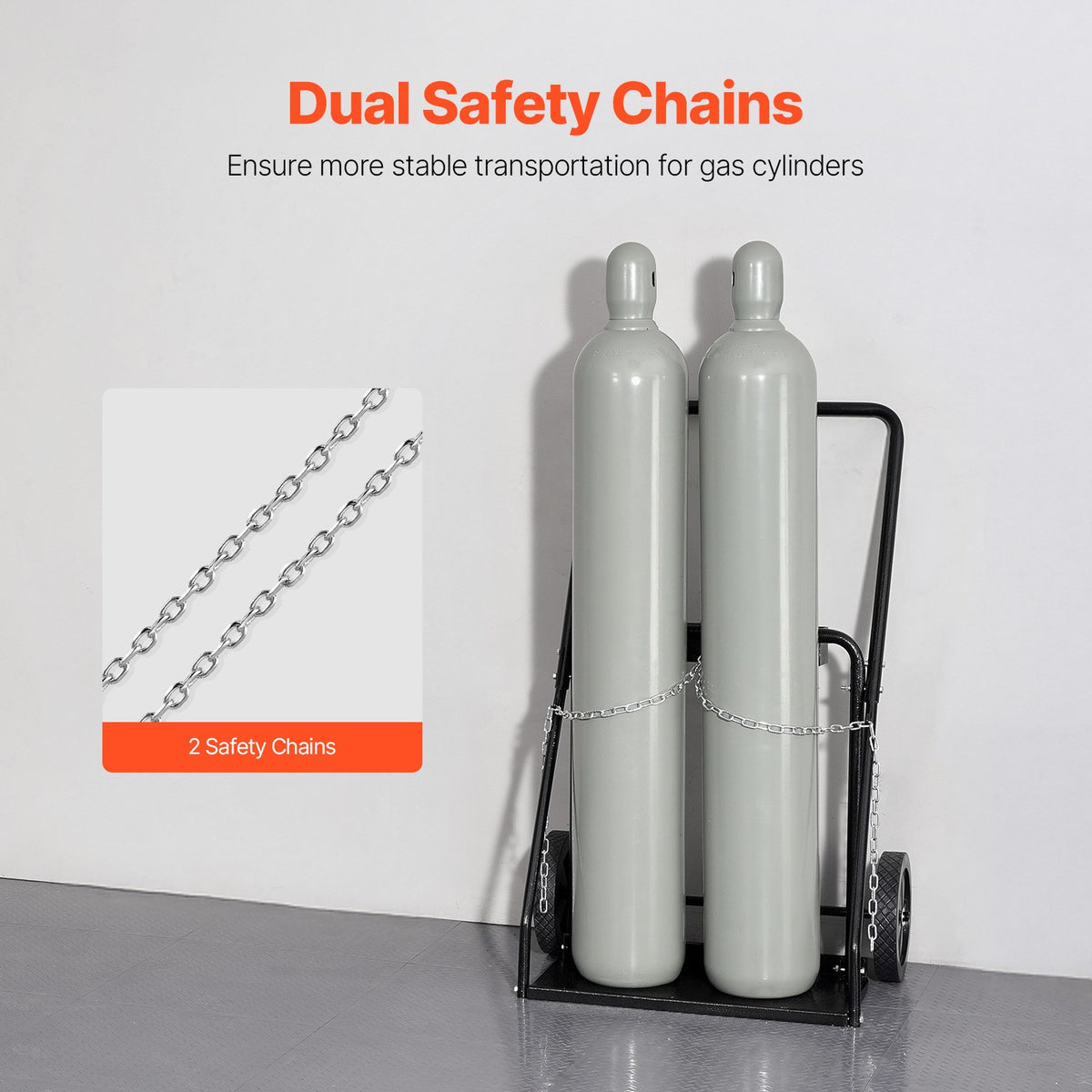 VEVOR Two Cylinder Welding Cart for Oxygen and Acetylene Cylinders, 254 mm Wheels
