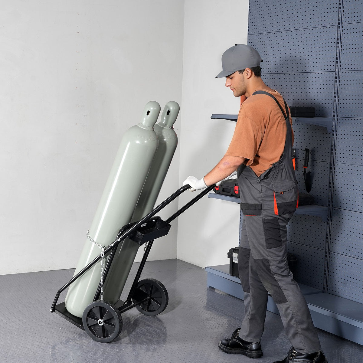 VEVOR Two Cylinder Welding Cart for Oxygen and Acetylene Cylinders, 254 mm Wheels