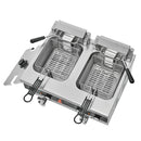 Komerciālā elektriskā friteze, 3000 W, dubultā tvertne, 2×8.5 l, galda modelis