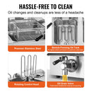 Komerciālā elektriskā friteze, 3000 W, dubultā tvertne, 2×8.5 l, galda modelis