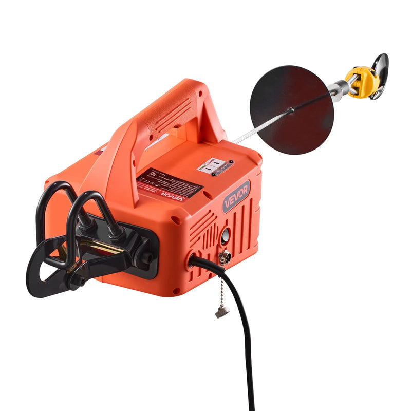 VEVOR 3 vienā elektriskais vinčas pacēlājs, 500 kg kapacitāte, 1500 W pārnēsājams elektriskais vinčas krāns, pacelšanas augstums 7,6 m, ātrums 5 m/min ar manuālo, vadu un bezvadu tālvadību rūpnīcai, noliktavai vai garāžai
