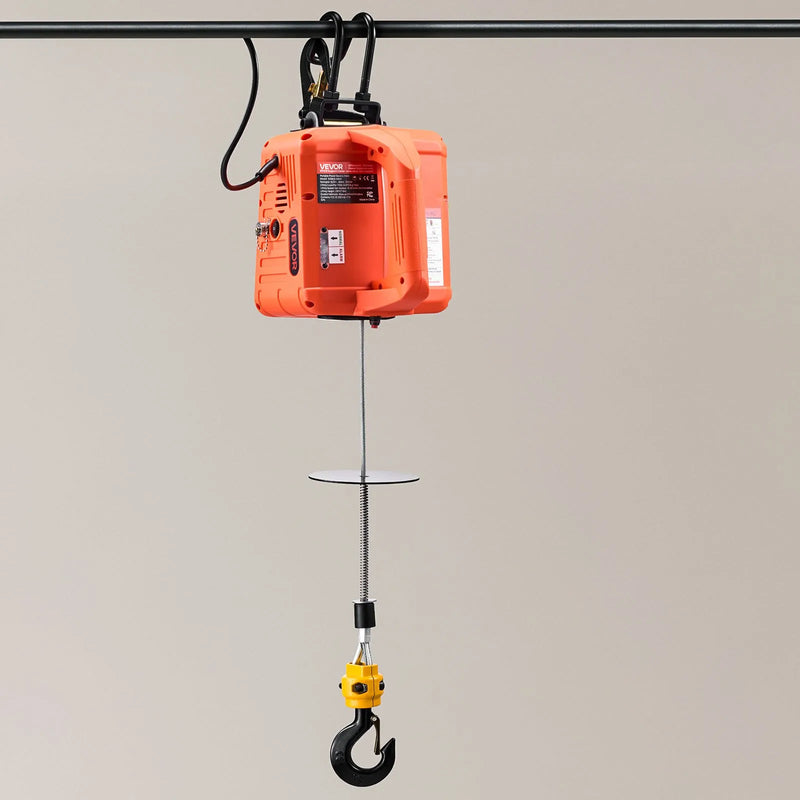 VEVOR 3 vienā elektriskais vinčas pacēlājs, 500 kg kapacitāte, 1500 W pārnēsājams elektriskais vinčas krāns, pacelšanas augstums 7,6 m, ātrums 5 m/min ar manuālo, vadu un bezvadu tālvadību rūpnīcai, noliktavai vai garāžai