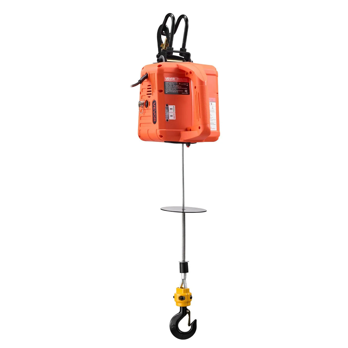 VEVOR 3 vienā elektriskais vinčas pacēlājs, 500 kg kapacitāte, 1500 W pārnēsājams elektriskais vinčas krāns, pacelšanas augstums 7,6 m, ātrums 5 m/min ar manuālo, vadu un bezvadu tālvadību rūpnīcai, noliktavai vai garāžai