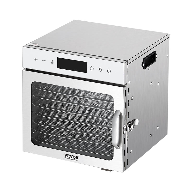 VEVOR pārtikas dehidrators ar 8 paplātēm, 400 W, nerūsējošais tērauds