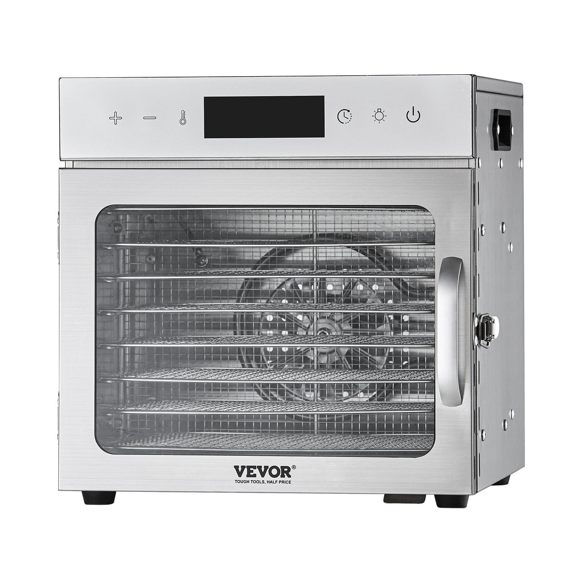 VEVOR pārtikas dehidrators 400 W ar 8 paplātēm, nerūsējošā tērauda