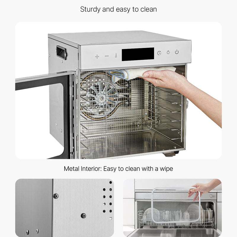 VEVOR pārtikas dehidrators ar 8 paplātēm, 400 W, nerūsējošais tērauds